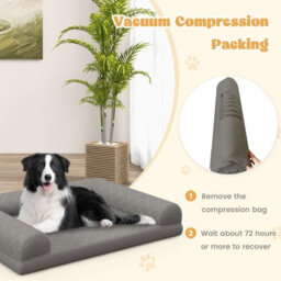 Costway Orthopedic Dog Bed Medium Small Dogs Egg-Foam Dog Crate Bed W/ 3-Side Bolster - thumbnail 7