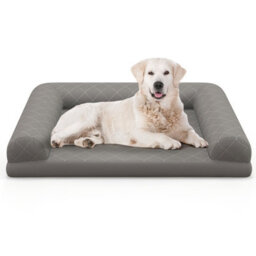 Costway Orthopedic Dog Bed Medium Small Dogs Egg-Foam Dog Crate Bed W/ 3-Side Bolster - thumbnail 2