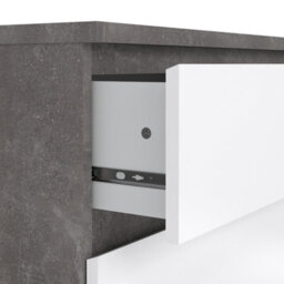 Furniture To Go Naia Chest Of 3 Drawers In Concrete And White High Gloss (W) 77 X  (H) 70.1 X (D) 50Cm - thumbnail 7