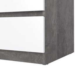 Furniture To Go Naia Chest Of 3 Drawers In Concrete And White High Gloss (W) 77 X  (H) 70.1 X (D) 50Cm - thumbnail 8