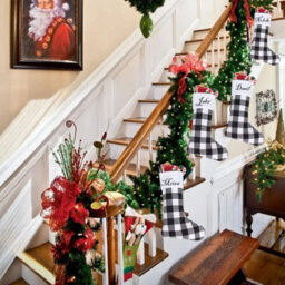 CLEFFNS 24 Pack Christmas Stockings,white Buffalo Plaid Decoration Ornament,large White Black Buffalo Plaid Fireplace Hanging Stockings - thumbnail 7