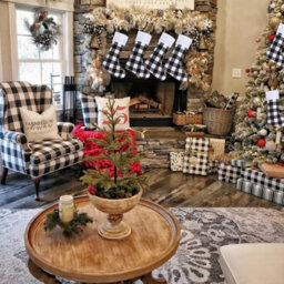 CLEFFNS 24 Pack Christmas Stockings,white Buffalo Plaid Decoration Ornament,large White Black Buffalo Plaid Fireplace Hanging Stockings - thumbnail 8