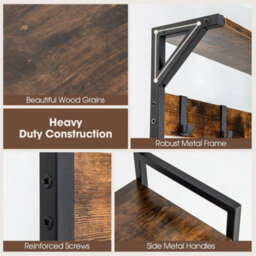 3-In-1 Coat Rack Bench Shoe Storage Coffee - thumbnail 6