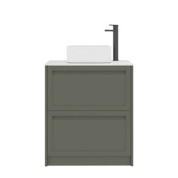 Royal Bathrooms Royal Bathroom Elmore 700mm Matt Green Freestanding Countertop Bathroom Vanity Unit 2 Drawer With Elena Basin - thumbnail 7