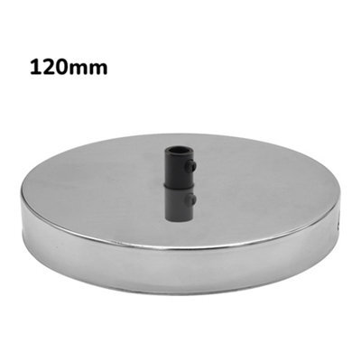 Ceiling Rose Chrome 120mm Round Metal 25mm Height Single Outlet Ceiling Plate For Pendant Lighting And Ceiling Light Fittings - image 1
