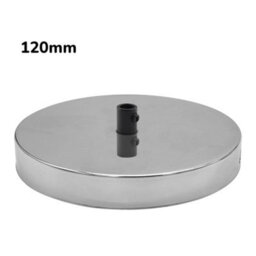 Ceiling Rose Chrome 120mm Round Metal 25mm Height Single Outlet Ceiling Plate For Pendant Lighting And Ceiling Light Fittings - thumbnail 1