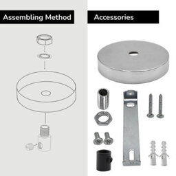 Ceiling Rose Chrome 120mm Round Metal 25mm Height Single Outlet Ceiling Plate For Pendant Lighting And Ceiling Light Fittings - thumbnail 3