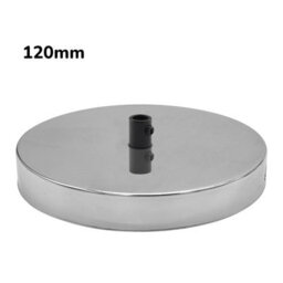 Ceiling Rose Chrome 120mm Round Metal 25mm Height Single Outlet Ceiling Plate For Pendant Lighting And Ceiling Light Fittings - thumbnail 4