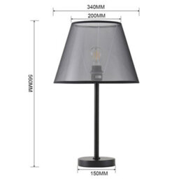 Darphe Modern Simple Bedside Lamp With Black Metal Base And Fabric Shade Table Lamp - thumbnail 8