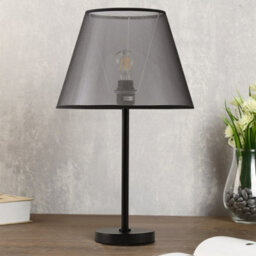 Darphe Modern Simple Bedside Lamp With Black Metal Base And Fabric Shade Table Lamp - thumbnail 4