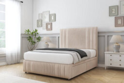 "Sloomy Kingsley Sand Naples Divan Bed 2 Drawers Left Side-26"" Strutted Headboard 12""footboard 4' Small Double" - thumbnail 3