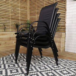 Samuel Alexander Outdoor 4 Person Rectangular Glass Top Garden  Dining Table Chairs Set - thumbnail 5