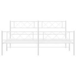 Berkfield Metal Bed Frame With Headboard And Footboard White 193X203 Cm - thumbnail 4
