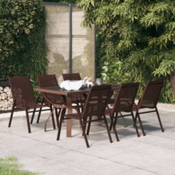 Berkfield 7 Piece Garden Dining Set Brown And Black - thumbnail 1