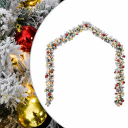 Walplus Christmas Garland With Baubles And Led Lights Green 5 M Pvc