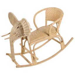 Wyld And Coco Garden Kids Elephant Rocking Chair - Natural Rattan, Indoor And Sheltered Patio Use - thumbnail 5