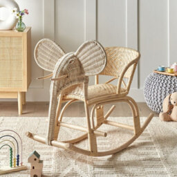 Wyld And Coco Garden Kids Elephant Rocking Chair - Natural Rattan, Indoor And Sheltered Patio Use - thumbnail 2