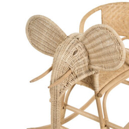 Wyld And Coco Garden Kids Elephant Rocking Chair - Natural Rattan, Indoor And Sheltered Patio Use - thumbnail 7