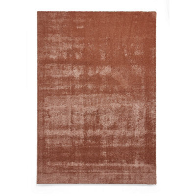 Terracotta Plain Shaggy Rug, 17mm Thickness Stain-Resistant Rug, Modern Rug For Bedroom, & Diningroom-120Cm X 170Cm - image 1