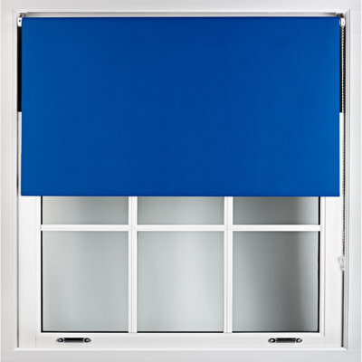 Furnished Blackout Roller Blinds With Metal Fittings- Blue Trimmable Blind For Windows And Doors (W)220Cm (L)210Cm