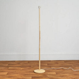 Natural Light Wood Floor Lamp Base Standard Stem Living Room Free Standing - thumbnail 5