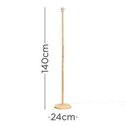 Natural Light Wood Floor Lamp Base Standard Stem Living Room Free Standing - thumbnail 2