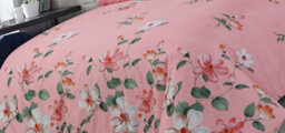 Homes & Linen Pink Meena Printed Microfiber 4 Piece Bedding Set Duvet Cover Fitted Sheet And Pillowcases - thumbnail 2