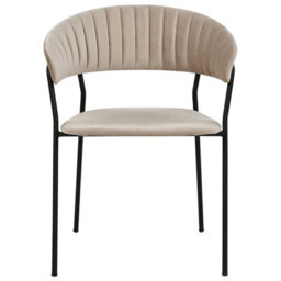 Beliani Set Of 2 Dining Chairs Mariposa Velvet Taupe - thumbnail 6