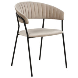 Beliani Set Of 2 Dining Chairs Mariposa Velvet Taupe - thumbnail 5