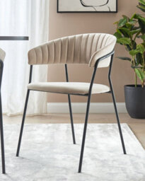 Beliani Set Of 2 Dining Chairs Mariposa Velvet Taupe - thumbnail 2
