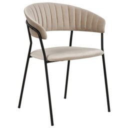 Beliani Set Of 2 Dining Chairs Mariposa Velvet Taupe - thumbnail 4