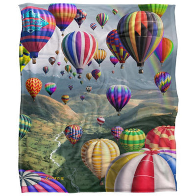 Royce Mcclure Silky Hot Air Balloon Sky Roads Supersoft Blanket Multicoloured (152Cm X 127Cm) - image 1