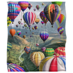 Royce Mcclure Silky Hot Air Balloon Sky Roads Supersoft Blanket Multicoloured (152Cm X 127Cm) - thumbnail 1