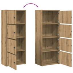 Berkfield Durable Bookcase Artisan Oak 40X24X102 Cm Engineered Wood - thumbnail 8