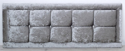 Comfy Deluxe 6Ft 20Inch  Silver Crush Velvet Venice With Diamond Buttons