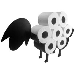 Finetree Sheep Toilet Roll Holder Black Free Standing Novelty Toilet Paper Stand Bathroom Decor - thumbnail 3