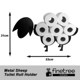 Finetree Sheep Toilet Roll Holder Black Free Standing Novelty Toilet Paper Stand Bathroom Decor - thumbnail 2