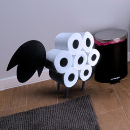 Finetree Sheep Toilet Roll Holder Black Free Standing Novelty Toilet Paper Stand Bathroom Decor - thumbnail 7
