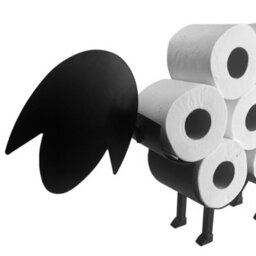 Finetree Sheep Toilet Roll Holder Black Free Standing Novelty Toilet Paper Stand Bathroom Decor - thumbnail 4