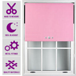 Triple Square Eyelet Blackout Roller Blind With Metal Fittings Free Alteration By Furnished - Pink (W)150Cm X (L)210Cm