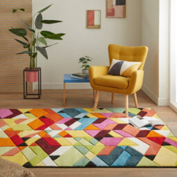 Multi Geometric Modern Easy To Clean Rug For Dining Room-240Cm X 330Cm - thumbnail 1
