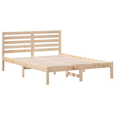 Berkfield Modern With Headboard Brown 140 X 190 Cm Solid Pine Wood - image 1