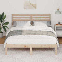 Berkfield Modern With Headboard Brown 140 X 190 Cm Solid Pine Wood - thumbnail 4