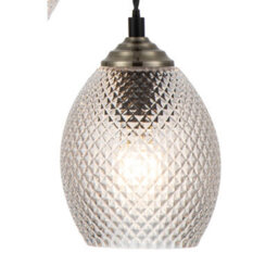 Cosylyte Lorne 3 Light Modern Faceted Glass Pendant Light - Matt Black Base - thumbnail 5
