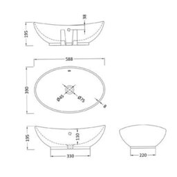 Royal Bathrooms Orion 800mm Hale Black Floor Standing Plain White Countertop Vanity Unit 2 Drawer With Amaze Basin & Brushed Brass Accent Trim - thumbnail 8