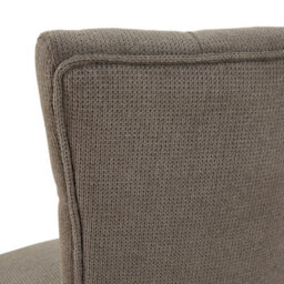 The Furniture Market Chester Grey Fabric Button Back Bar Stool Natural Oak Legs Quilted Deep Button Upholstery Kitchen Counter Height - thumbnail 7