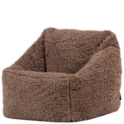 Icon Kids Natalia Teddy Berber Fleece Armchair Bean Bag, Mocha Brown - thumbnail 3