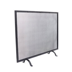 Charles Bentley Aspen Fireguard Contemporary Iron Silver Mesh Black Boarder Matte Finish - thumbnail 4