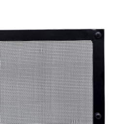 Charles Bentley Aspen Fireguard Contemporary Iron Silver Mesh Black Boarder Matte Finish - thumbnail 6