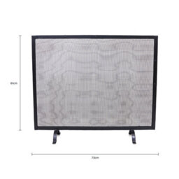 Charles Bentley Aspen Fireguard Contemporary Iron Silver Mesh Black Boarder Matte Finish - thumbnail 8